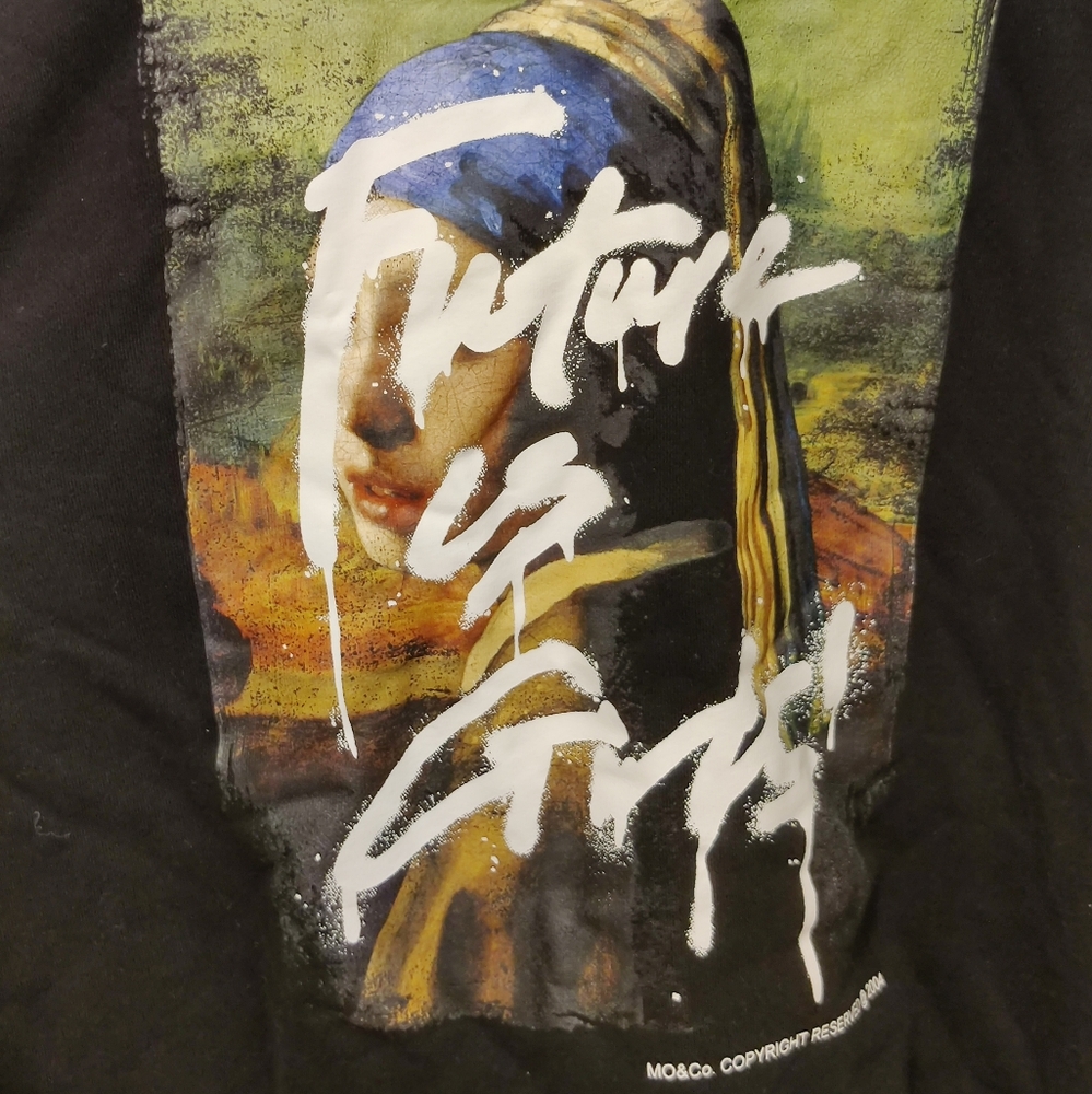 Mo&Co graphic black crew neck sweatshirt "The future is girls"